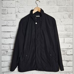 Perry Ellis Portfolio Men’s Black Lightweight Jacket L Zip Snap Casual